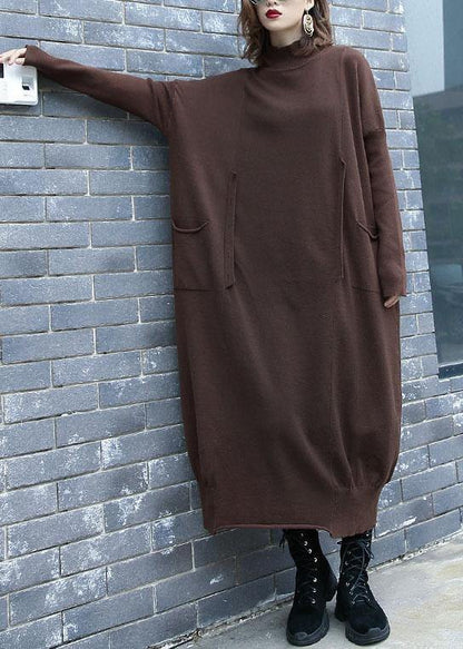 For Work chocolate Sweater dress outfit plus size two ways to wear Funny fall knit top