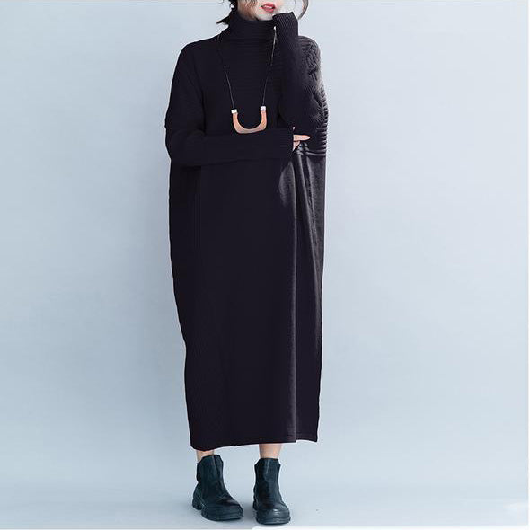 Women casual Loose High Neck Maxi Sweater Dresses