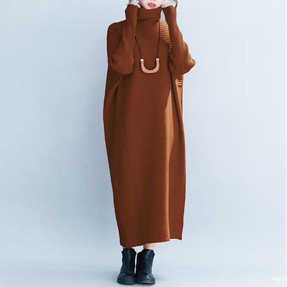 Women casual Loose High Neck Maxi Sweater Dresses