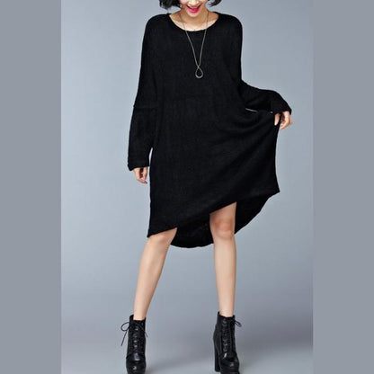 autumn casual black sweater dresses oversize long sleeve knit maternity dress