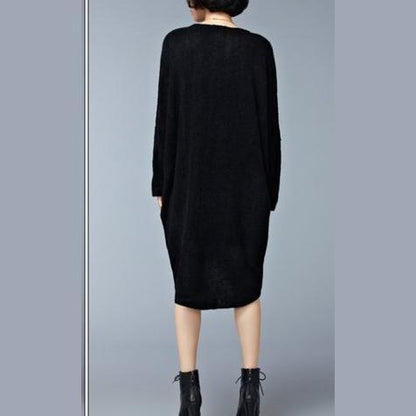 autumn casual black sweater dresses oversize long sleeve knit maternity dress